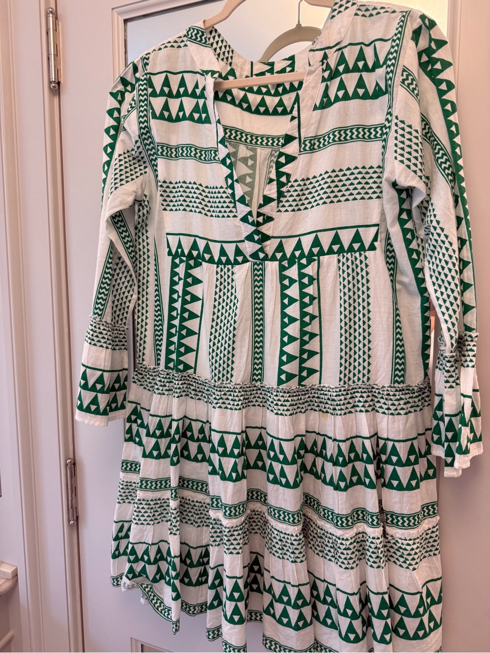 Tuckernuck Green and White Geometric Mini Dress